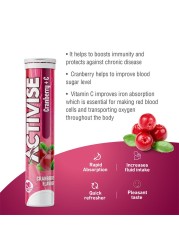 Activise Cranberry + Vitamin C Effervescent Tablet 20&#039;s