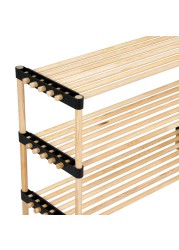 Seowood Bamboo Multi Purpose 3-Tier Modular Shelf (28 x 76 x 52 cm)