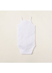 Juniors Lace Detail Bodysuit with Snap Button Closure