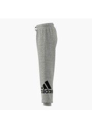 adidas Logo Print Track Pants with Drawstring Closure and Pockets