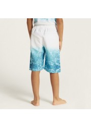 Avengers Print Mid-Rise Swimshorts with Drawstring Closure