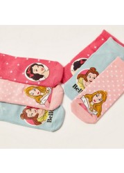 Disney Princess Print Ankle Length Socks - Set of 3