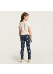 Sanrio All-Over Hello Kitty Print Leggings with Elasticated Waistband