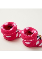 Disney Winnie-the-Pooh Print Booties with Folded Cuffs