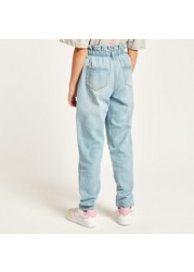 Sanrio Hello Kitty Mid-Rise Jeans with Pockets and Button Closure