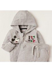 Disney Mickey Mouse Print Hooded Jacket and Jogger Set