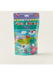 Alligator Unicorn and Narwhal 48-Piece Puzzle Bag