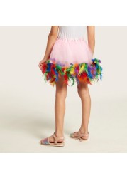 Charmz Tutu Skirt with Feather Applique