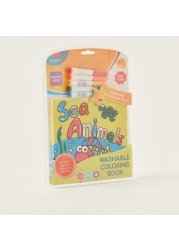 Juniors Sea Animals Washable Colouring Book and Markers Set