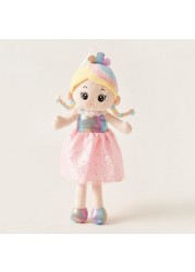 Juniors Pink Dress Doll with Rainbow Hair - 60 cms