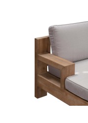 Joshua 3-Seater Acacia Wood Sofa W/Cushion Generic (256 x 80 x 64 cm)