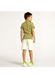 Juniors 3-Piece Printed T-shirts and Shorts Set