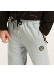 XYZ Textured Pants with Drawstring Closure and Zipper Pockets