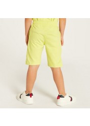 Kappa Logo Detail Shorts with Drawstring Closure and Pockets