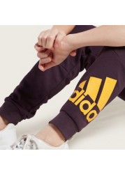 adidas Logo Print Jog Pants with Pockets and Drawstring