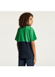 Juniors Colourblock Polo T-shirt with Short Sleeves