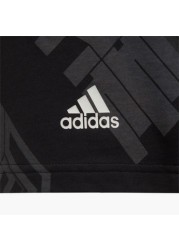 adidas Printed Crew Neck T-shirt with Short Sleeves