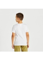 PUMA Printed Crew Neck T-shirt with Short Sleeves