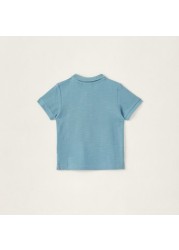 Juniors Solid Polo T-shirt with Short Sleeves