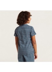 Checked Shirt with Short Sleeves and Pocket Detail