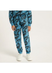 Juniors All-Over Printed Sweater and Jog Pants Set