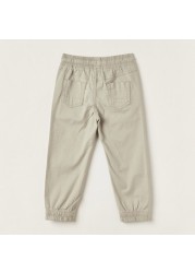 Juniors Solid Pants with Drawstring Closure and Pockets