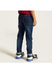 Juniors Solid Jeans with Pocket Detail and Belt Loops