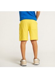 Juniors Solid Shorts with Drawstring Closure and Pockets