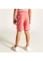 Juniors Solid Shorts with Drawstring Closure and Pockets