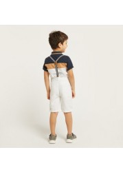 Juniors Solid Shorts with Suspenders