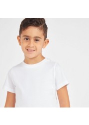 Juniors Solid T-shirt with Round Neck and Short Sleeves - Set of 2