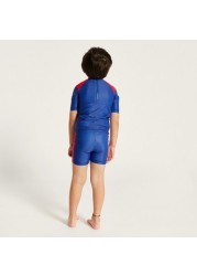 Spider-Man Print Rash Guard and Swim Shorts Set