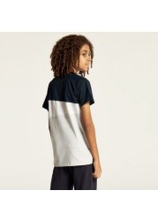 Kappa Panelled T-shirt with Crew Neck and Short Sleeves