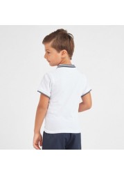 Juniors Solid Polo T-shirt with Short Sleeves