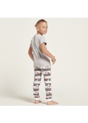 Snoopy Graphic Print T-shirt and Pyjama Set