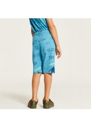 Juniors Printed Shorts with Drawstring Closure and Pockets