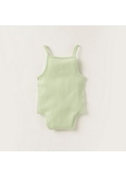 Juniors Ribbed Bodysuit with Spaghetti Straps