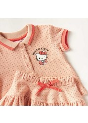 Sanrio Hello Kitty Print Polo T-shirt and Skirt Set