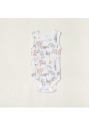 Juniors Printed Sleeveless Bodysuit - Set of 5