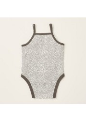 Juniors All-Over Printed Bodysuit with Snap Closure