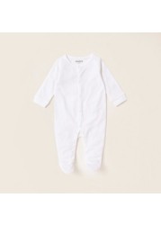 Juniors Solid Closed Feet Sleepsuit with Long Sleeves - Set of 2