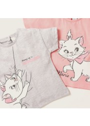 Disney Marie Print Crew Neck T-shirt with Short Sleeves - Set of 2