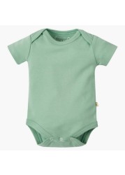 Frugi Plain Bodysuit with Striped Closed Feet Dungarees