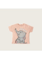 Disney Dumbo Print Crew Neck T-shirt with Short Sleeves - Set of 2