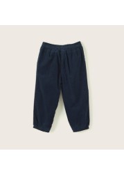 Juniors Solid Cord Pants with Pockets and Elasticated Waistband