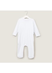 Giggles Solid Sleepsuit with Long Sleeves and Waistcoat Detail