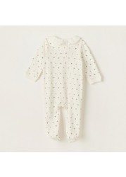 Love Earth Printed Organic Sleepsuit with Long Sleeves