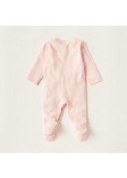 Giggles Textured Closed Feet Sleepsuit with Long Sleeves and Snap Closure