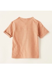 Giggles Solid Round Neck T-shirt with Short Sleeves