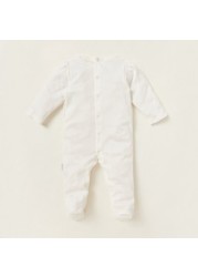 Giggles Textured Closed Feet Sleepsuit with Long Sleeves